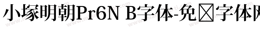小塚明朝Pr6N B字体字体转换